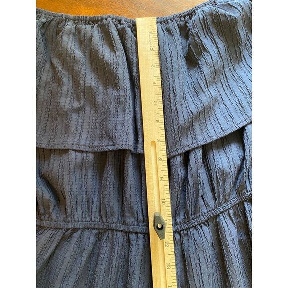 MittoShop Womens Off-Shoulder Jumpsuit L Navy Blue wide Leg Polyester Rayon - Picture 16 of 16